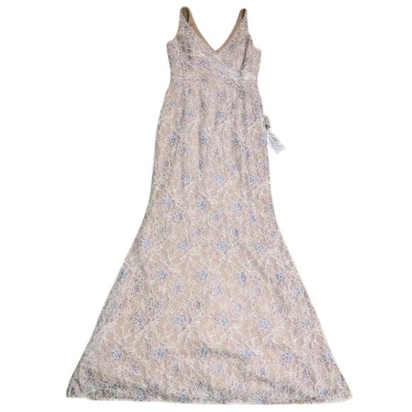 NWT Dress The Population Helen Lace Sequin Gown Surplice V-Neck Trumpet Dress S - Picture 4 of 11